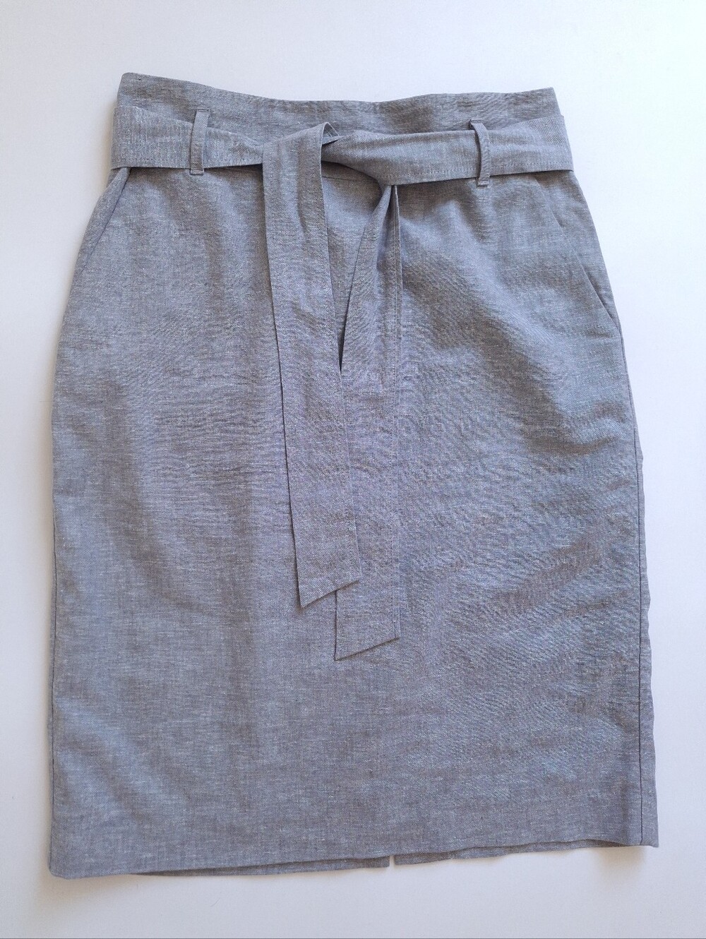 Ann Taylor Linen Blend Tie-waist Pencil Skirt Size 6